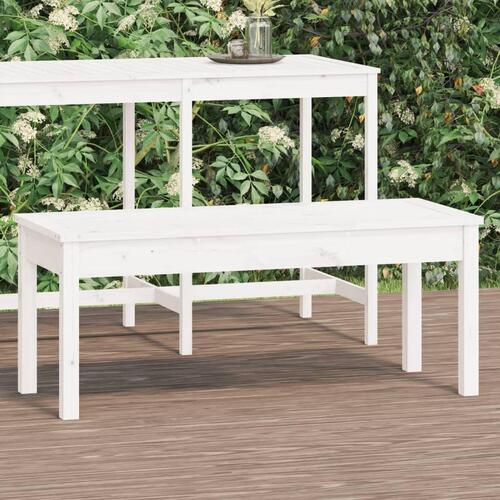 Havebænk 109x44x45 cm massivt fyrretræ hvid