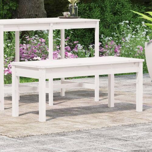 Havebænk 109x44x45 cm massivt fyrretræ hvid
