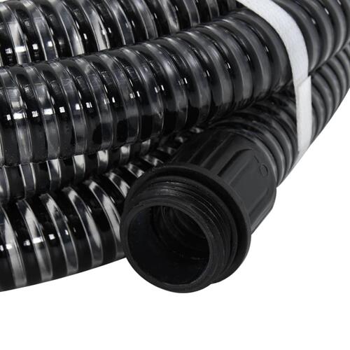Sugeslange med messingkoblinger 1,1" 25 m PVC sort