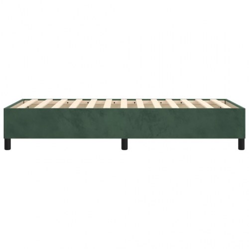 Boxspring sengeramme i fløjl - mørkegrøn 90×200 cm