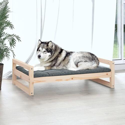 Hundeseng 105,5x75,5x28 cm massivt fyrretræ