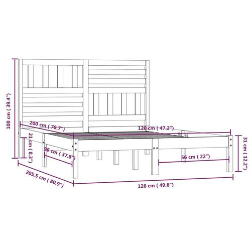 Sengeramme 120x200 cm massivt fyrretræ