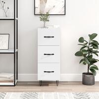 Skænk 34,5x34x90 cm konstrueret træ hvid højglans
