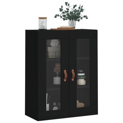 Væghængt skab 69,5x34x90 cm sort