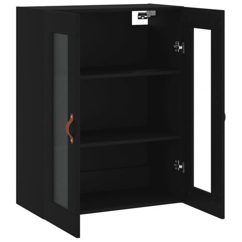 Væghængt skab 69,5x34x90 cm sort