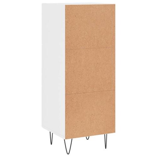 Skænk 34,5x34x90 cm konstrueret træ hvid højglans