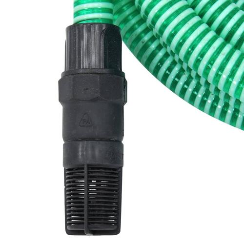 Sugeslange med messingkoblinger 1" 4 m PVC grøn