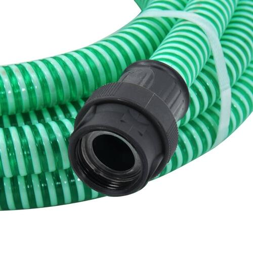 Sugeslange med messingkoblinger 1" 4 m PVC grøn