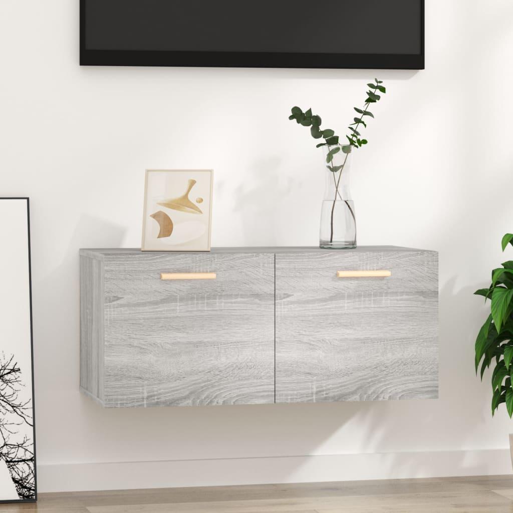 Vægskab 80x35x36,5 cm konstrueret træ grå sonoma-eg