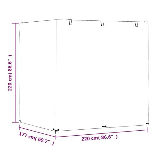 Overtræk til gyngebænke 2 stk. 220x177x220 cm polyethylen