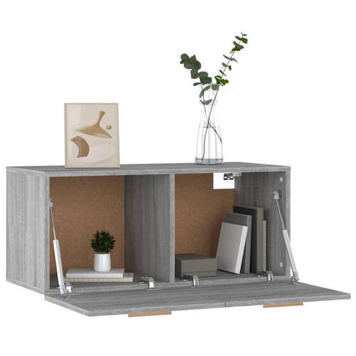 Vægskab 80x35x36,5 cm konstrueret træ grå sonoma-eg