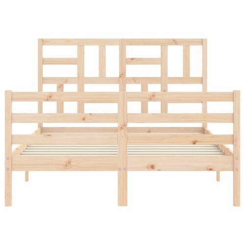 Sengeramme med sengegavl 140x190 cm massivt træ