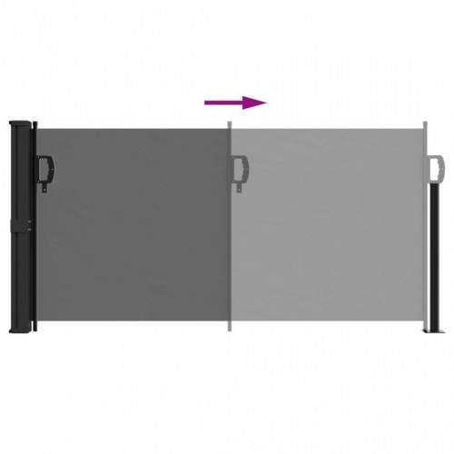 Udtrækkelig sidemarkise - antracit 100 × 300 cm