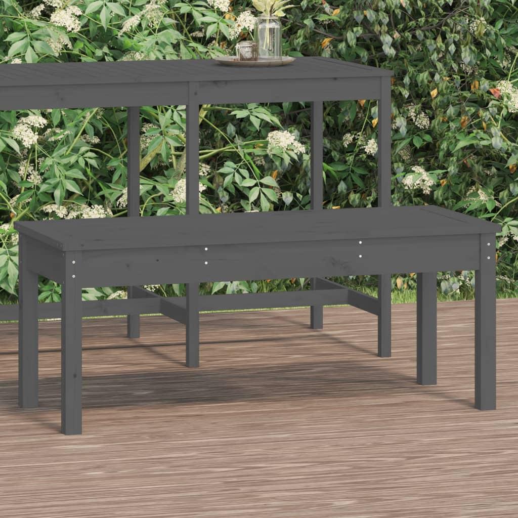 Havebænk 109x44x45 cm massivt fyrretræ grå