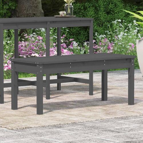 Havebænk 109x44x45 cm massivt fyrretræ grå