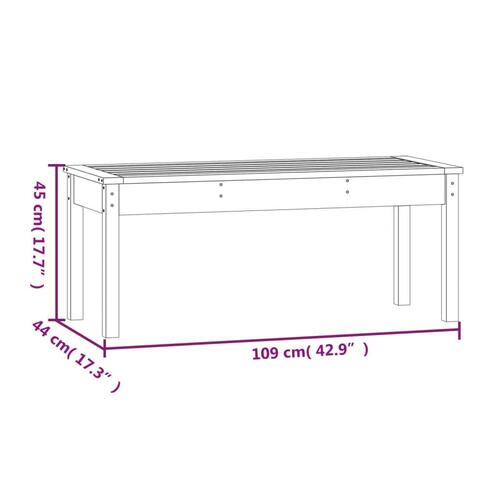 Havebænk 109x44x45 cm massivt fyrretræ grå