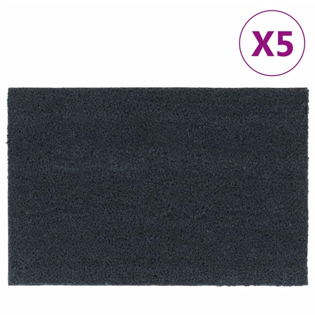 Dørmåtter 5 stk. 40x60 cm tuftet coir mørkegrå