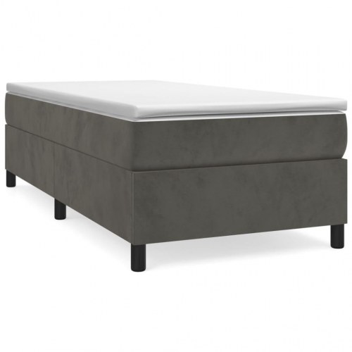 Boxspring sengeramme i fløjl - mørkegrå 100×200 cm