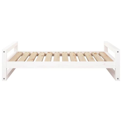 Hundeseng 105,5x75,5x28 cm massivt fyrretræ hvid