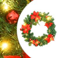 Julekrans med LED-lys 60 cm PVC grøn
