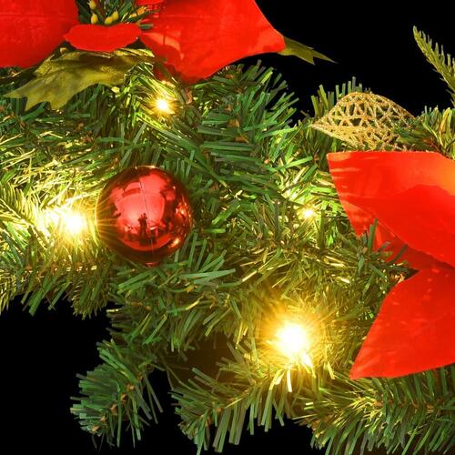 Julekrans med LED-lys 60 cm PVC grøn