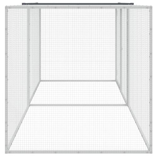 Hønsebur med tag 203x98x90 cm galvaniseret stål antracitgrå