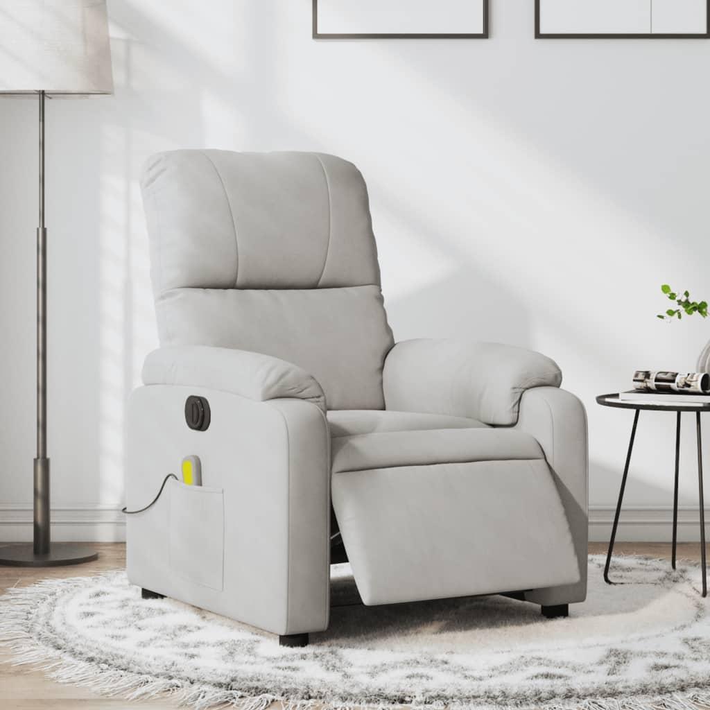 Massagestol mikrofiberstof lysegrå