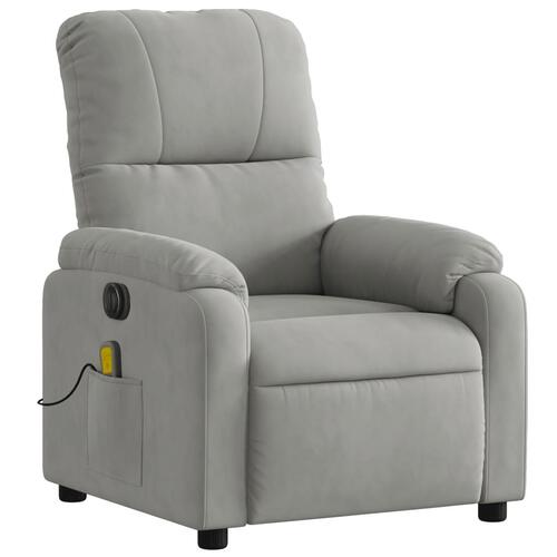 Massagestol mikrofiberstof lysegrå