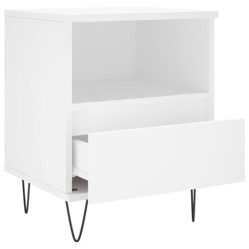 Sengebord 40x35x50 cm konstrueret træ hvid