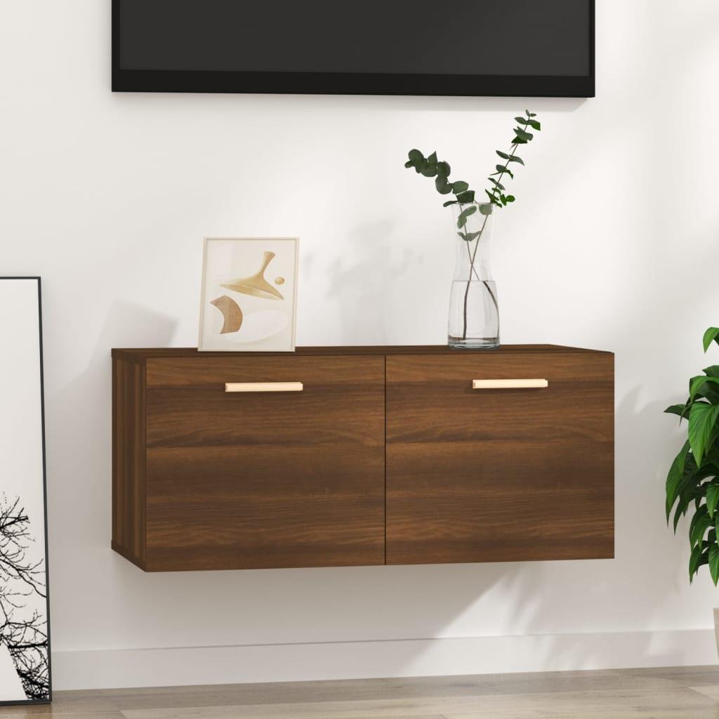 Vægskab 80x35x36,5 cm konstrueret træ brun egetræsfarve