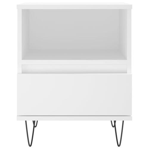 Sengebord 40x35x50 cm konstrueret træ hvid