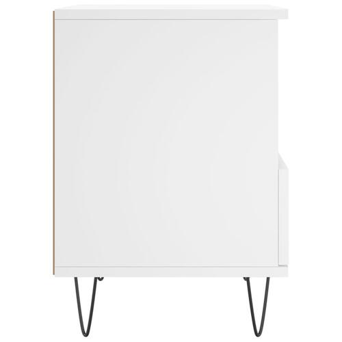 Sengebord 40x35x50 cm konstrueret træ hvid