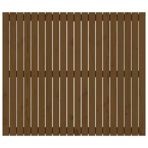 Sengegavl 127,5x3x110 cm massivt fyrretræ gyldenbrun