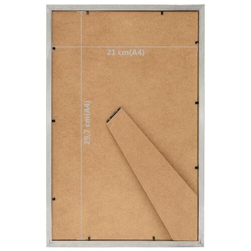 Billedrammer 5 stk. til bord 21x29,7 cm sølvfarvet