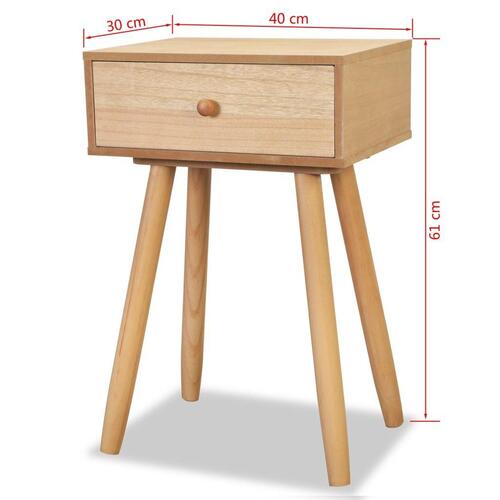 Sengebord 2 stk. massivt fyrretræ 40 x 30 x 61 cm brun