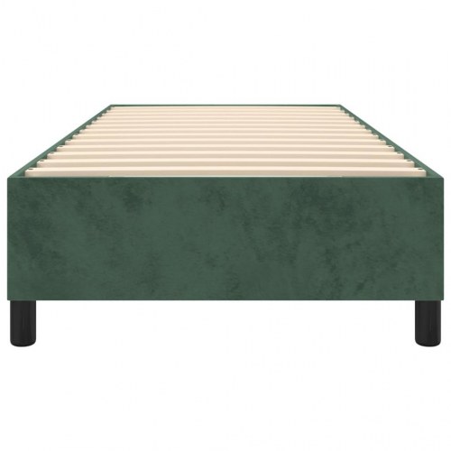 Boxspring sengeramme i fløjl - mørkegrøn 100 × 200 cm