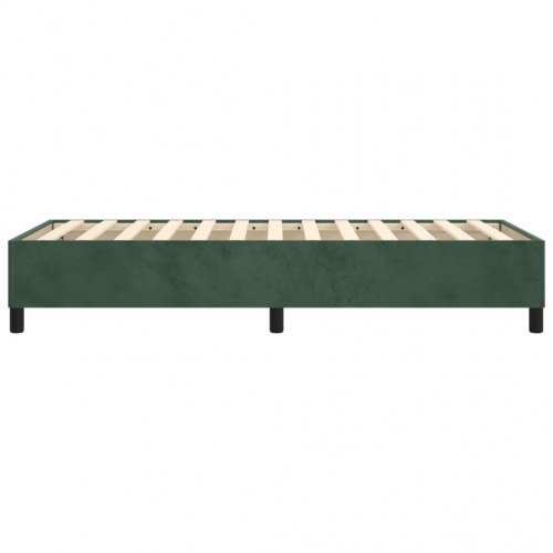 Boxspring sengeramme i fløjl - mørkegrøn 100 × 200 cm