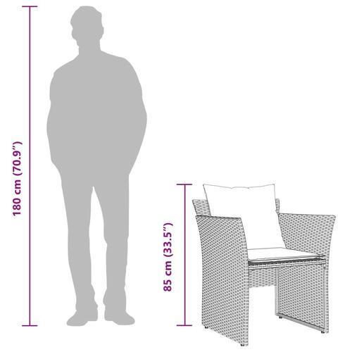 Havestol med fodskammel polyrattan beige