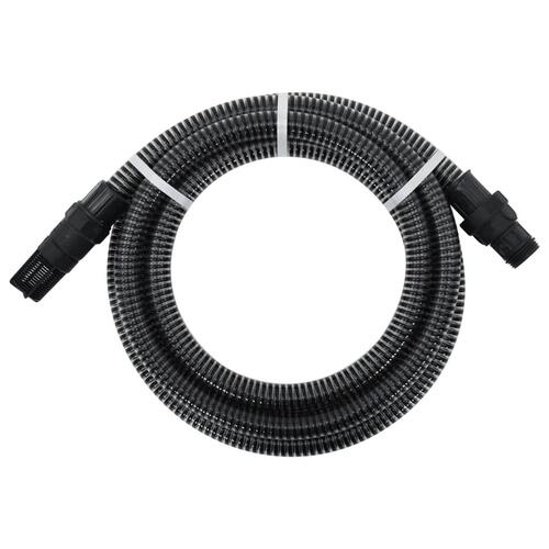 Sugeslange med messingkoblinger 1" 4 m PVC sort