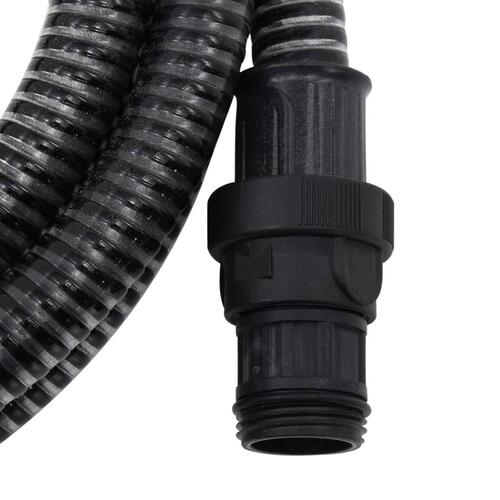 Sugeslange med messingkoblinger 1" 4 m PVC sort