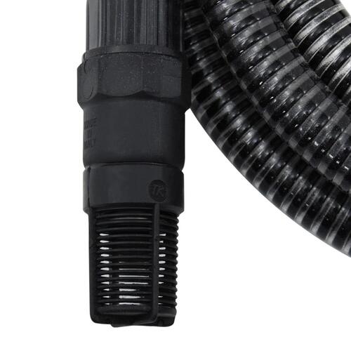 Sugeslange med messingkoblinger 1" 4 m PVC sort