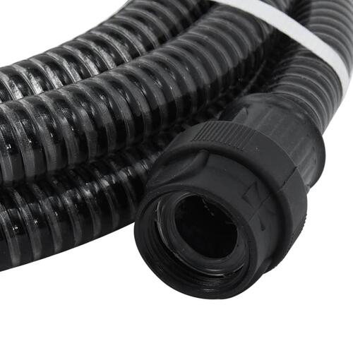 Sugeslange med messingkoblinger 1" 4 m PVC sort