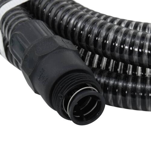 Sugeslange med messingkoblinger 1" 4 m PVC sort
