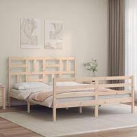 Sengeramme med sengegavl 160x200 cm massivt træ