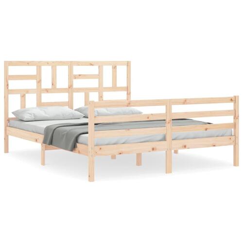 Sengeramme med sengegavl 160x200 cm massivt træ