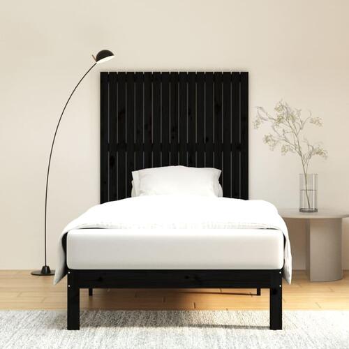 Sengegavl 108x3x110 cm massivt fyrretræ sort
