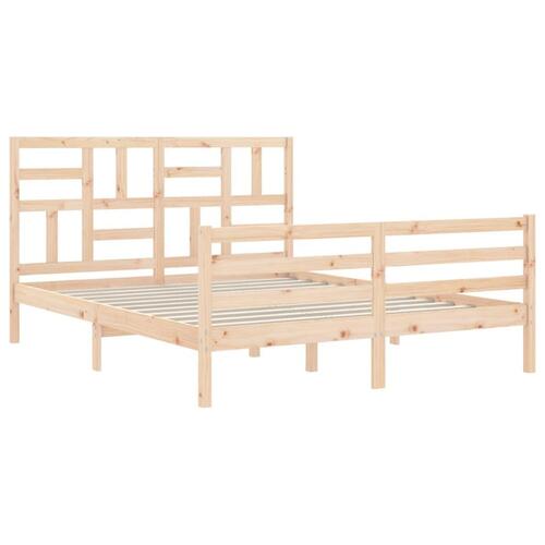Sengeramme med sengegavl 160x200 cm massivt træ