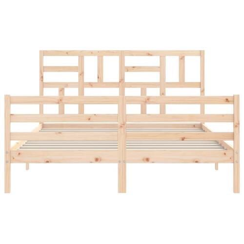 Sengeramme med sengegavl 160x200 cm massivt træ