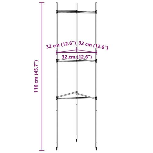 Espalierer til tomater 6 stk. 116 cm stål og PP