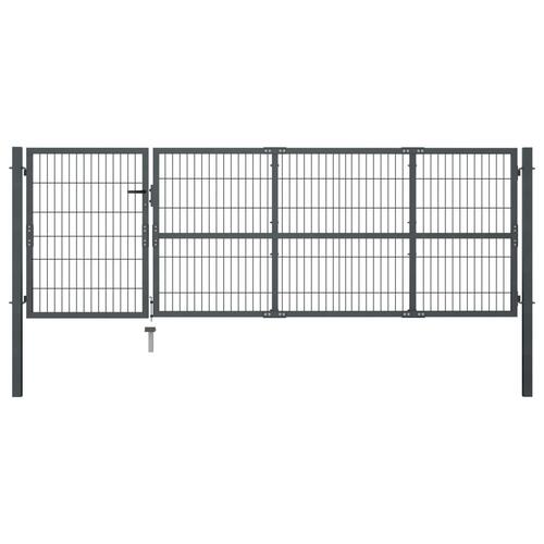 Havelåge med stolper stål 350 x 100 cm antracitgrå